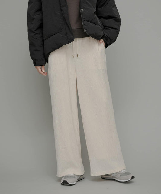 Velour Pleated Easy Cut Pants
