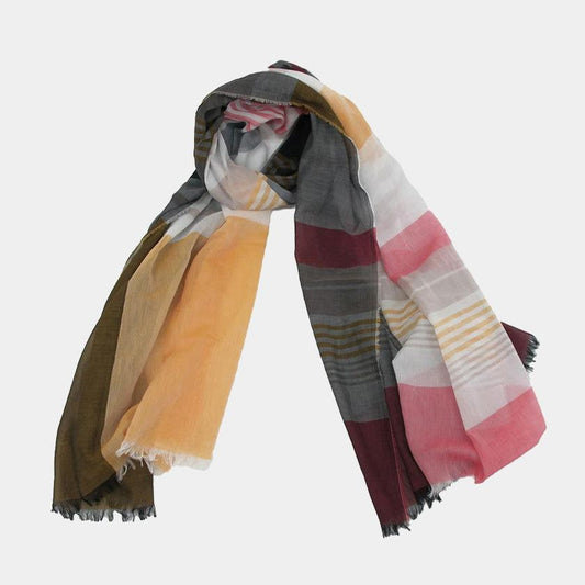 Ultra-fine Cotton Banshu-ori Stole (Orange) L | Banshu weaving | POLS