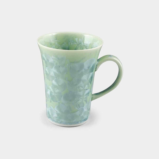 Mug (Flower Crystal, Green) | Kyo-yaki / Kiyomizu-yaki | Touan
