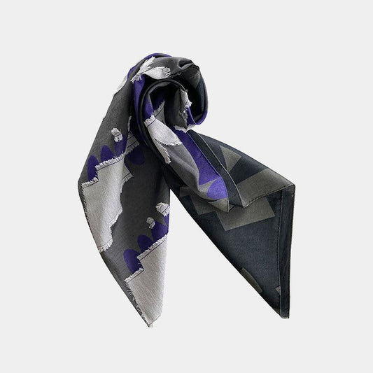 【Scarf】 Banshu-ori Jacquard Cupro Scarf (Gray) | Banshu-ori | POLS