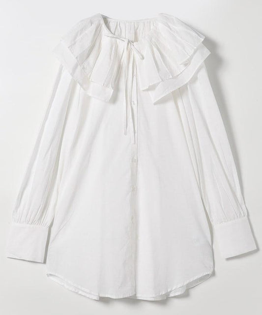 Double Ruffle Neck Blouse