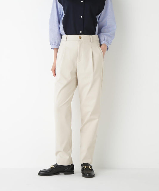 Stretch Poncho One-Tuck Tapered Pants