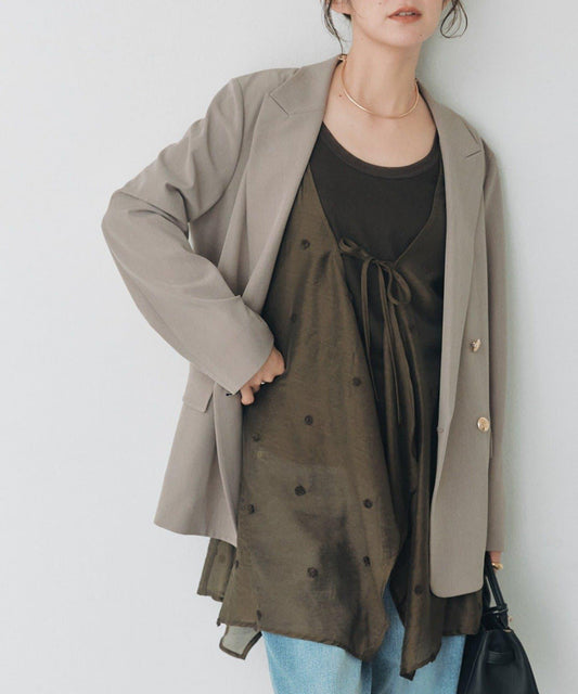 WEB Limited Dot Embroidery Sheer Blouse