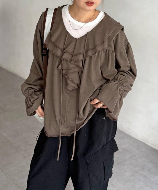Pigment Frill Cut and Sew Blouse