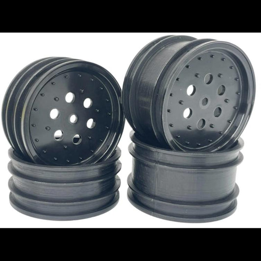 JC RACING PRODUCTS Hotshot, Boomerang 4WD Wheel Set (4pcs) (Black) JC-0056-BK