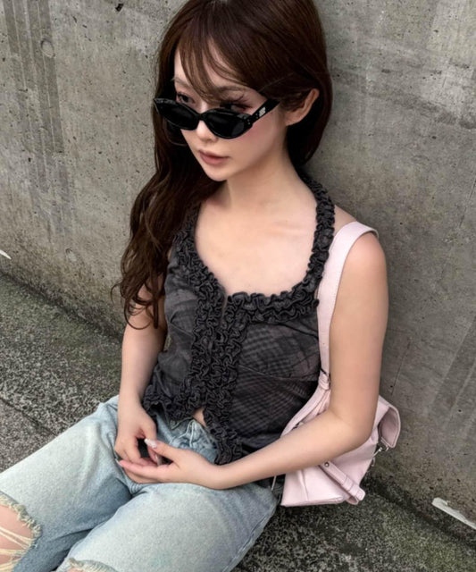 【RAY CASSIN】Halter Neck Frill Hook Top