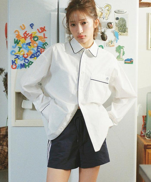 One-Point Logo Piping Shirt (Worn by Ogawa Ouka on IG Live) - Limited Edition