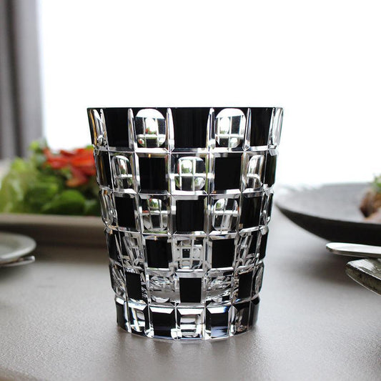 Edo Kiriko KUROCO Tama Ichimatsu Old-Fashioned Glass
