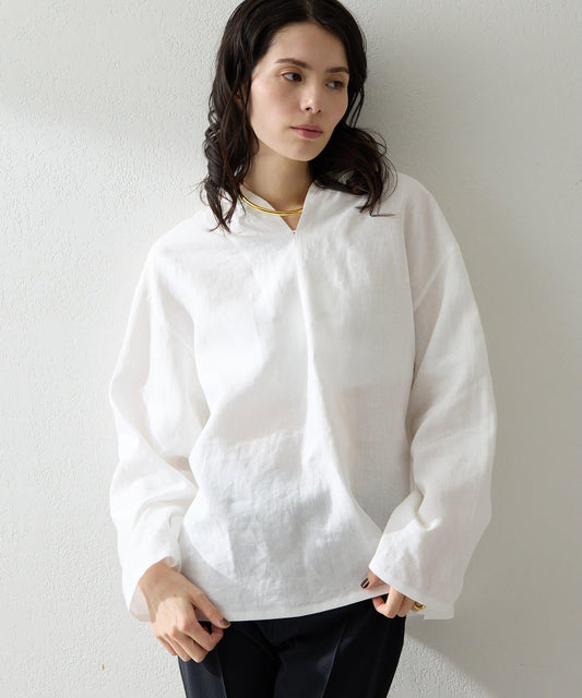 Linen Hooded Pullover