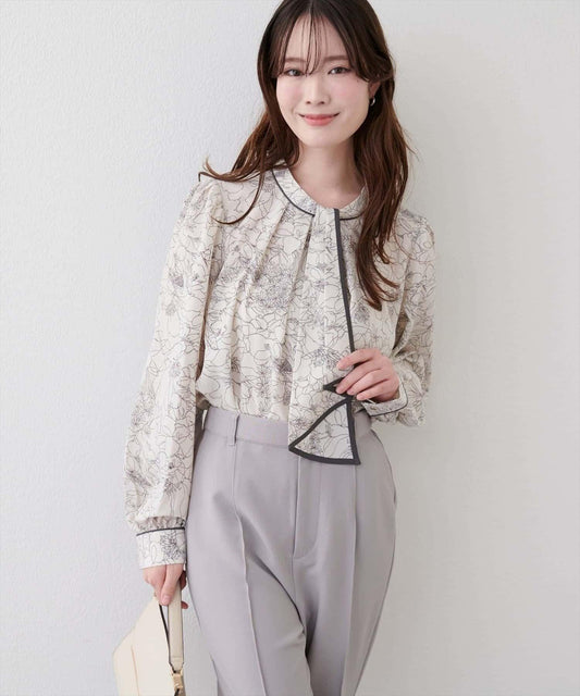 Color-Blocked Bow Tie 2-Way Blouse