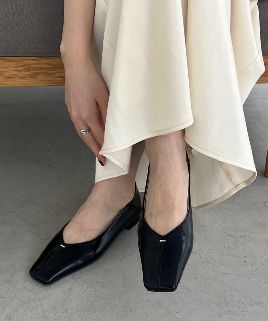 【WEB Exclusive/Adult Standard Pumps】Square Stitch Flat Shoes