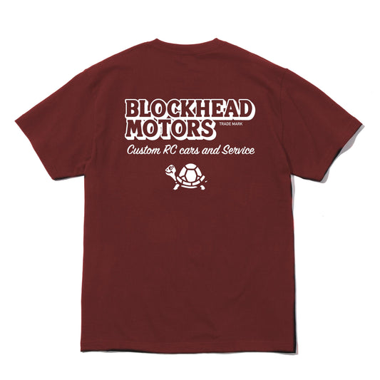 BLOCKHEAD MOTORS Standard T-Shirt / Burgundy
