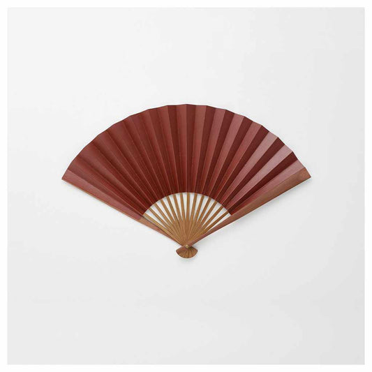 【Folding Fan】Men's Paper Fan Persimmon Dye Reddish Brown | Kyo-sensu | Onishi Jō Shōten