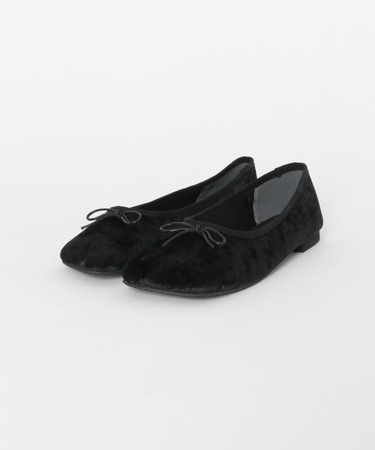 Velour Square Flat Shoes
