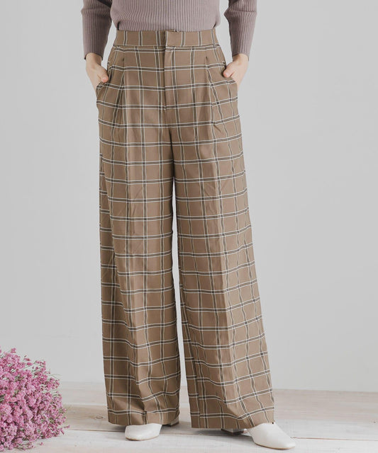 Check Wide Pants