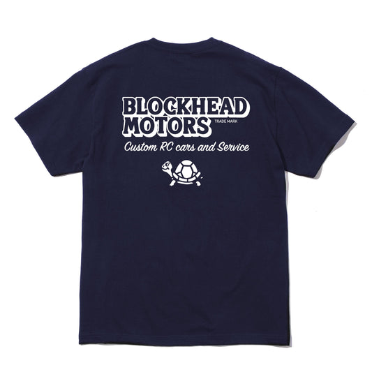 BLOCKHEAD MOTORS Standard T-Shirt / Navy White