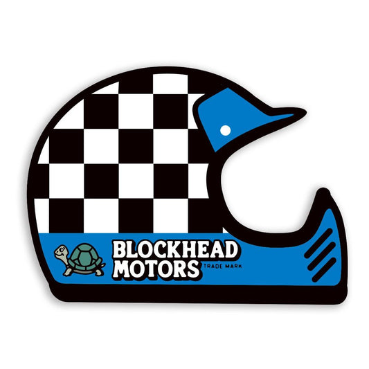 Checkered Helmet Sticker (Off-road / Blue)