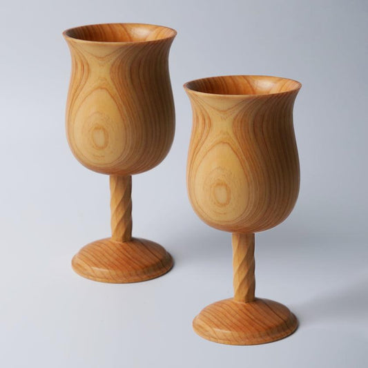 Glass: Outdoor Wine Glass Pair | Woodwork | Ki no Sachi