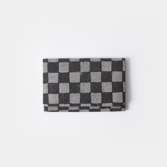 Card Case - Katazome Ichimatsu (Gray) Business Card Holder | Kurotani Washi | Kurotani Washi Cooperative Association