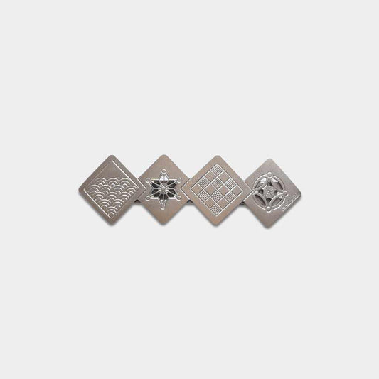 Barrette: Continuous Japanese Pattern Openwork, Silver | Owari Buddhist Fittings