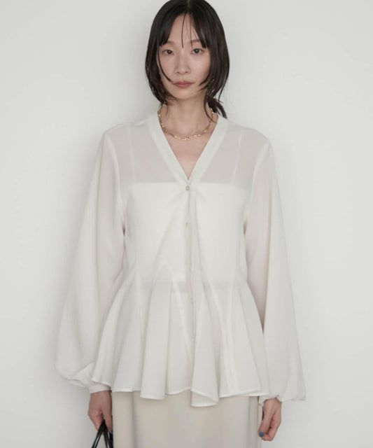 Beautiful Silhouette Peplum V-Neck Blouse