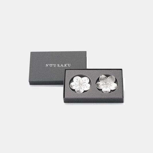 Chopstick Rest "A Small Token" Gift (Chopstick Rest - Floral - Plum & Cherry Blossom) | Cast Metal | Nousaku
