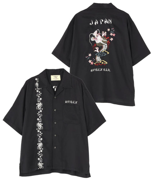 SOUVENIR S/S SHIRT”DRAGON &CHERRY BLOSSOMS”