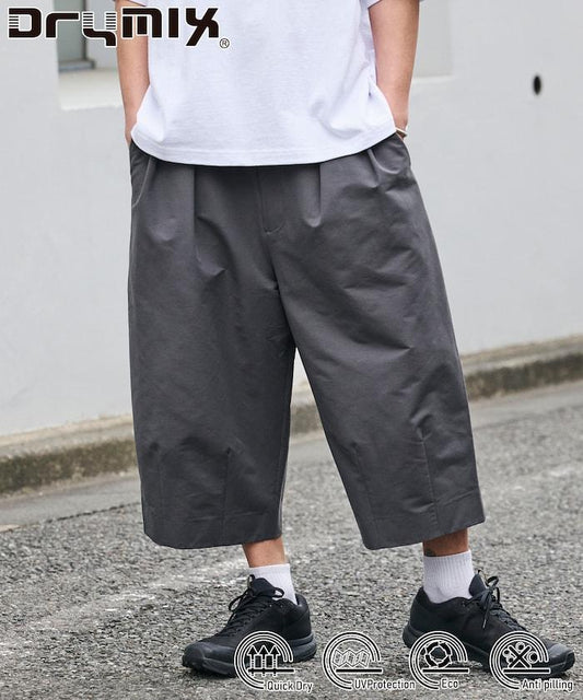 Loose Pleated Drymix(R) Quick-Dry UV Protection 3/4-Length Pants