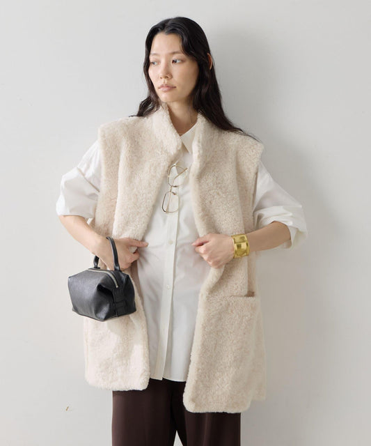 Stand Collar Fur Vest