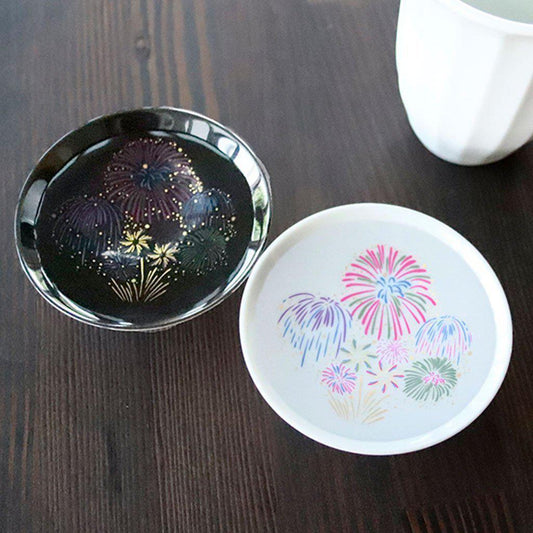 丸モ高木陶器 Mino ware Thermochromic Fireworks Pattern 2-Piece Flat Cup Set