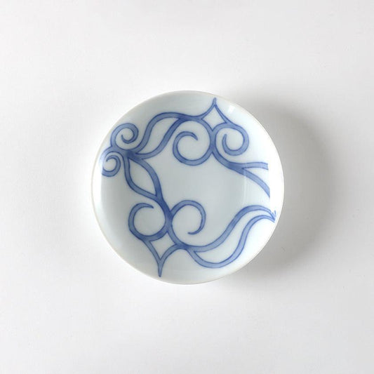 Plate: Underglaze Painted Plate (4 sun / approx. 12 cm) - Erika Katsuya | Ainu Craft | CIKARPE AKAN