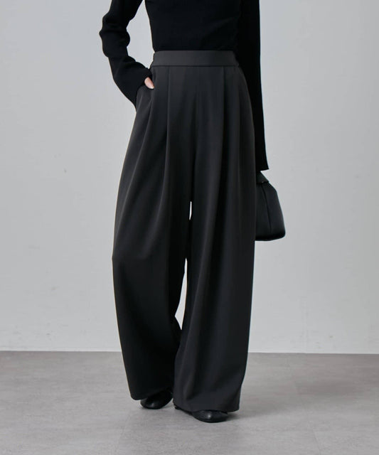 Ponte 2-Tuck Wide Pants