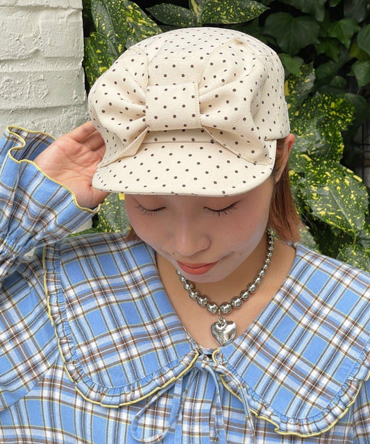 【HELLO.SANFRANCISCO】Big Ribbon Dot Pattern Corduroy Cap