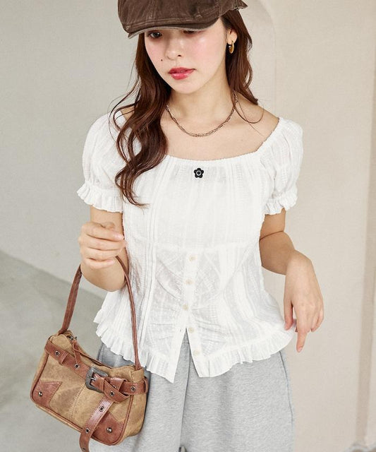 One Point Embroidery Lace Blouse - Limited Edition