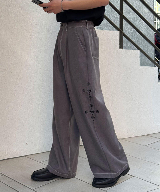 Side Stitch Wide Slacks