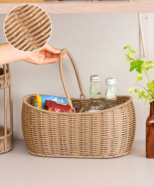 《Washed》PP Rattan Divided Basket/KITINTO