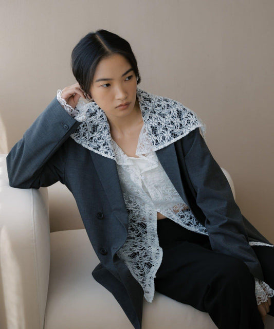 Sailor Collar Lace Blouse
