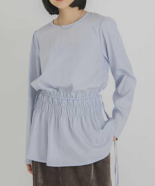 Drawstring Peplum Blouse