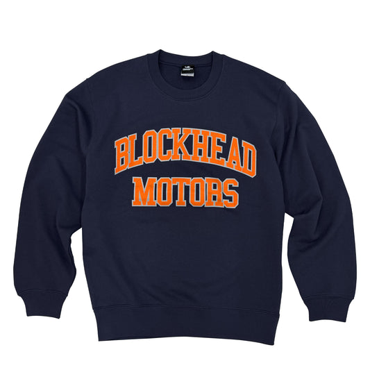 College Logo Crewneck Sweatshirt (Indigo)