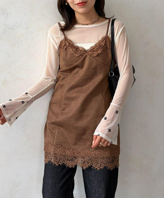 Lace Docking F Suede Camis Tunic