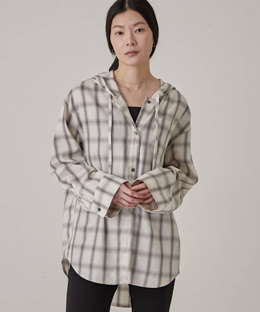 Check Hooded Shirt (Can be tucked in)