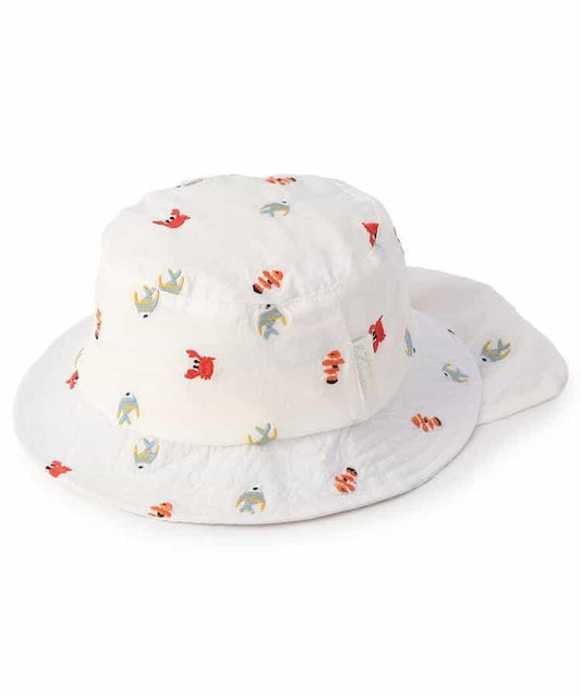 UV Cut All-over Pattern Embroidery Baby Hat