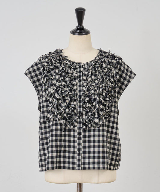 Tape Embroidery Short Blouse 《15 quinze》