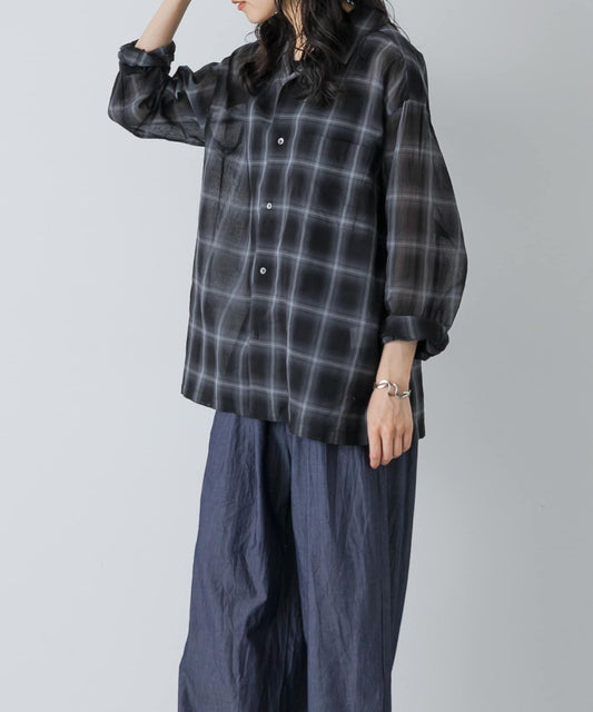 On-blé Check Open Collar Shirt