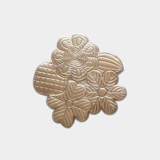 Brooch — Lace-Style Engraving, Silver | Owari Buddhist Fittings