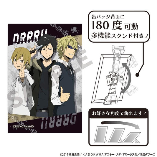 Durarara!!×2 Art Tin Badge - Masaomi Kida & Izaya Orihara & Shizuo Heiwajima