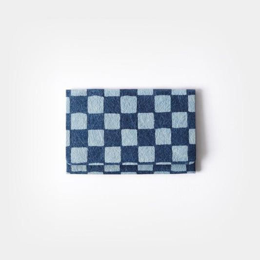 Card Case - Katazome Ichimatsu (Indigo) Business Card Holder | Kurotani Washi | Kurotani Washi Cooperative
