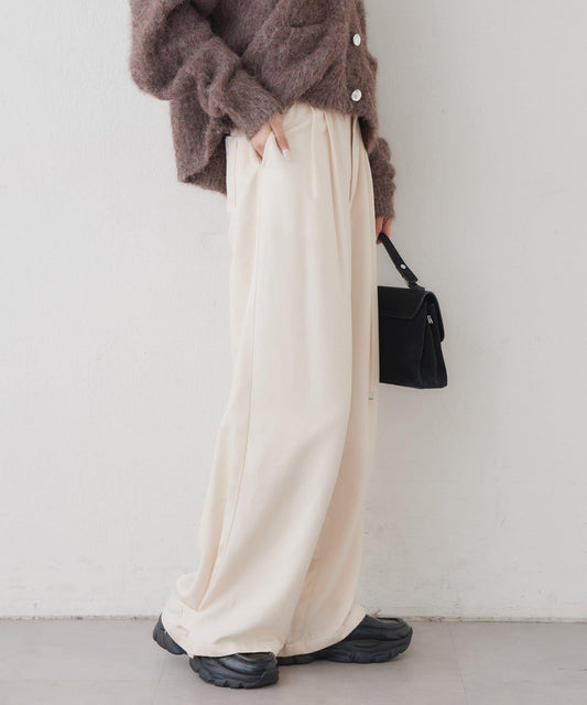 Wide Belt Satin Pants