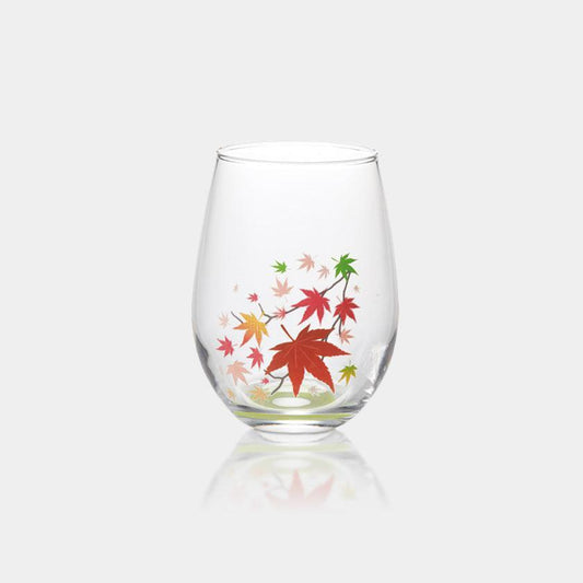 Moonlight cooling red maple patterned glass cup 丸モ高木陶器