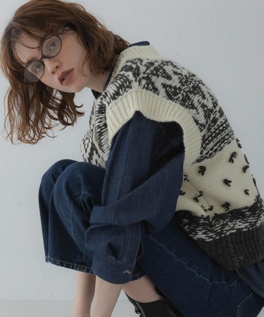 Patterned Knit Vest